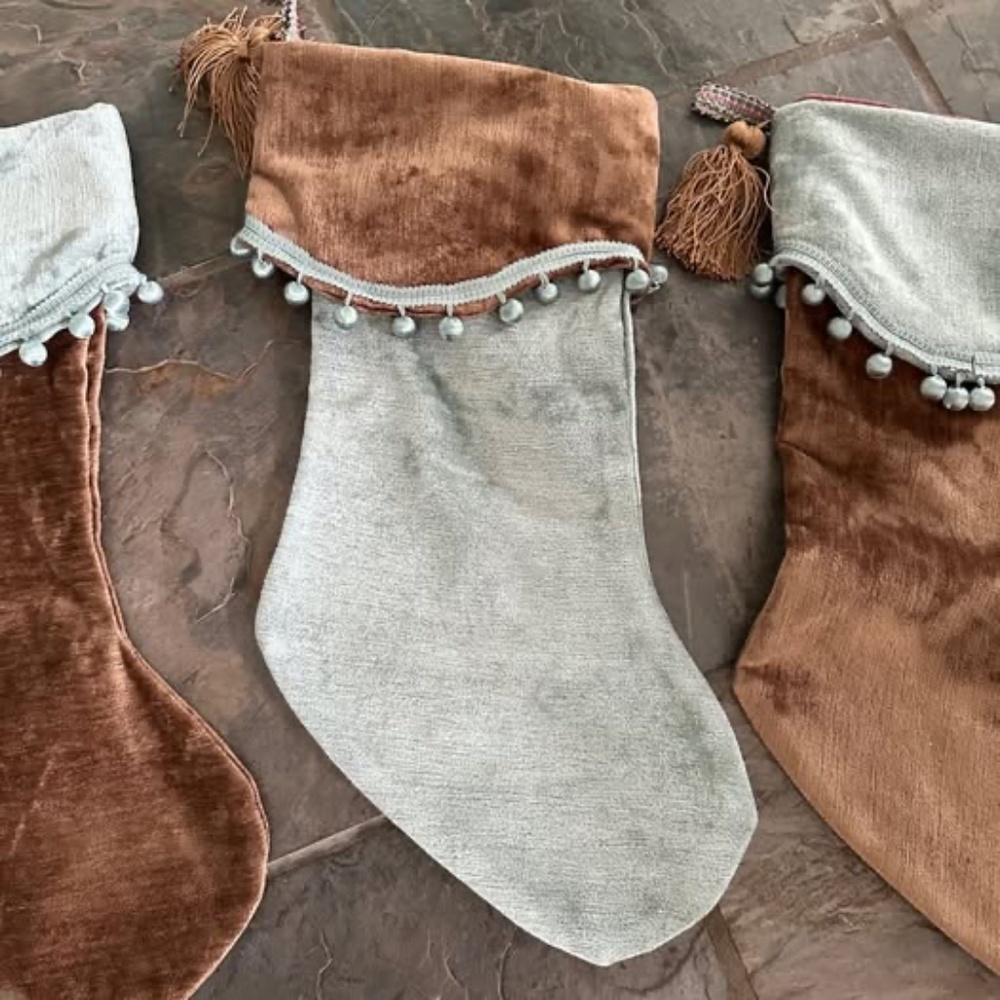 Custom made set of (4) Velvet Christmas Stockings